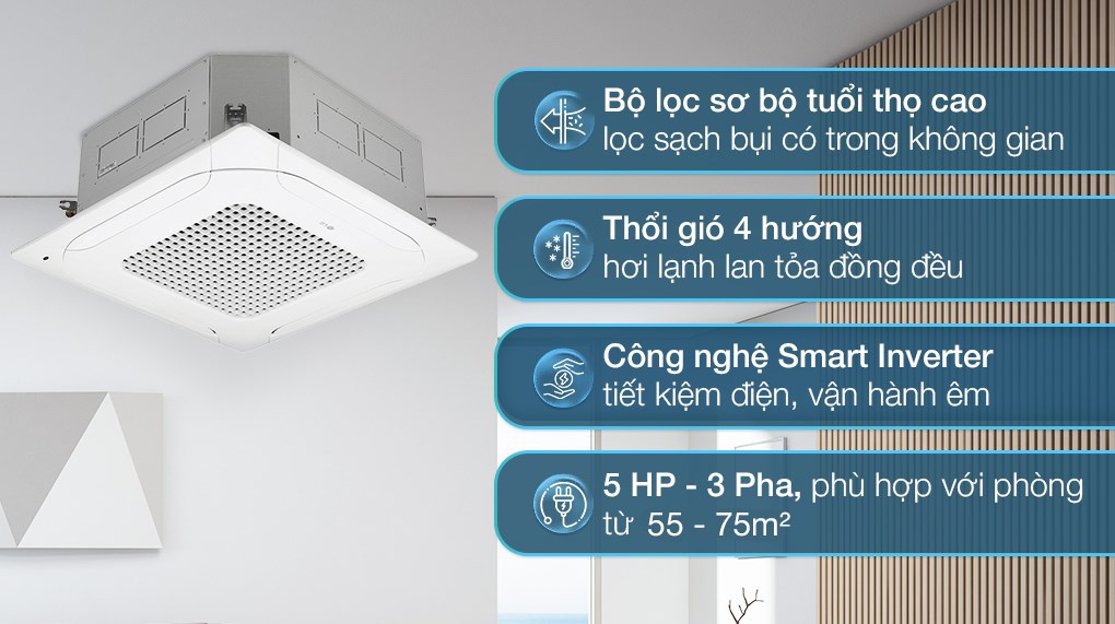 Hướng dẫn lắp đặt máy lạnh âm trần LG Inverter 5HP 3 pha