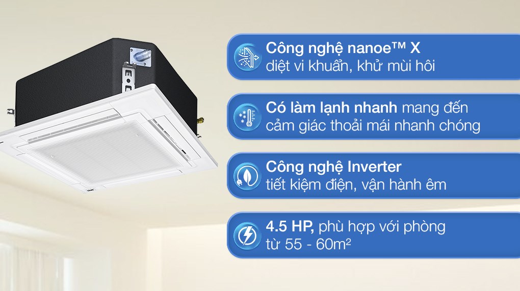 Ưu điểm vượt trội của máy lạnh âm trần Panasonic 4.5 HP so với các dòng khác